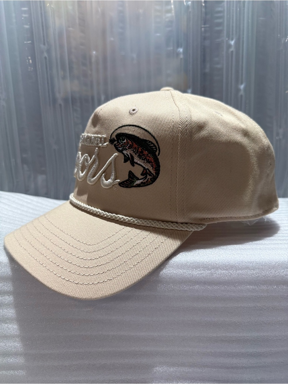 Vintage Coors Beer Embroidered Rainbow Trout Canvas Rope Snapback Hat-NWT